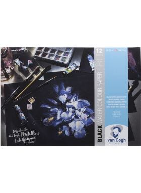 BLOC DE PAPIER VAN GOGH GRAIN FIN NOIR 12 X 17