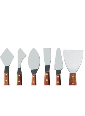 HACHEM LARGE WOODEN HANDLE PALETTE KNIVES
